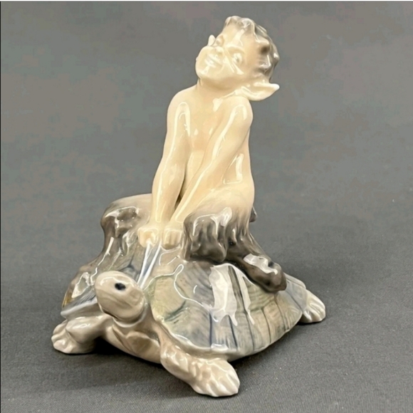 Royal Copenhagen Denmark Porcelain Faun on Tortoise #858; Mint condition - Picture 2 of 13